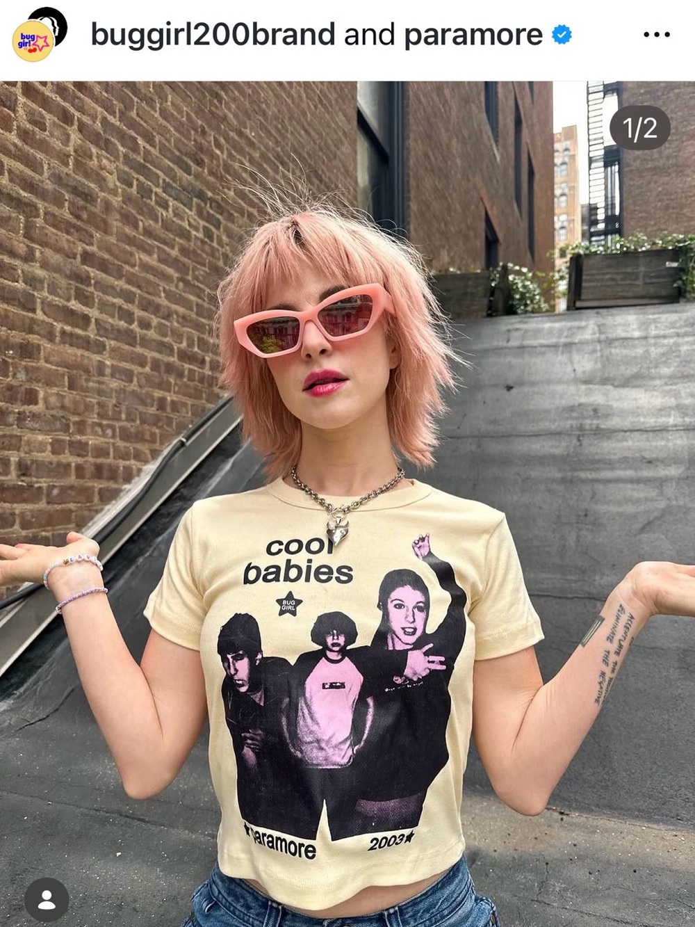Paramore 'Cool Babies' Graphic Tee in Cream by BugGirl